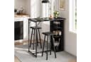 GarveeMore Essgruppe mit 2 Hockern Schwarz Holz Metall Bild 2