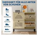 GarveeMore Schuhschrank mit 4 Klappen und Belüftung Beige Bild 5
