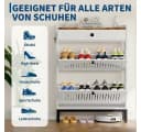GarveeMore Schuhschrank 4 Klappen Weiß Hartholz Bild 5