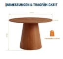 GarveeMore Runder Esstisch 110cm Nussbaum für 4-6 Personen Bild 1