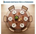 GarveeMore Runder Esstisch 110cm Nussbaum für 4-6 Personen Bild 4