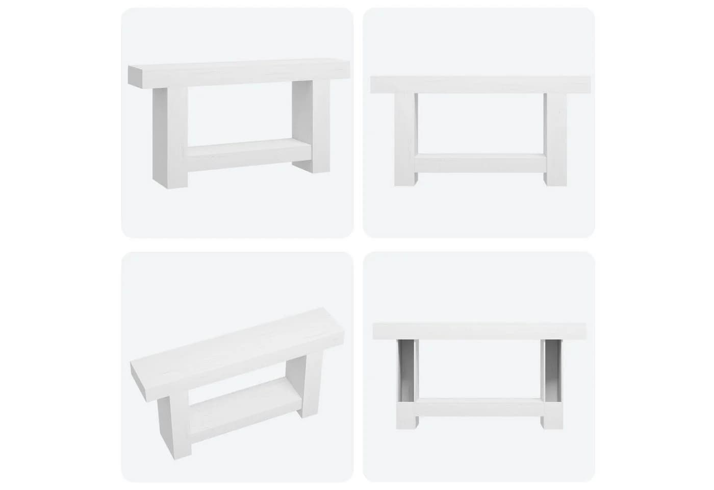 GarveeMore Konsolentisch Weiß Modern 2-stufig - Bild 5
