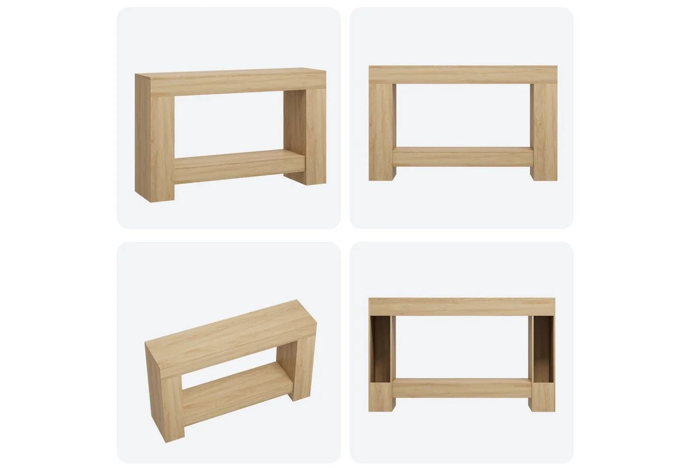 GarveeMore Konsolentisch Beige 2-stufig Holz - Bild 5