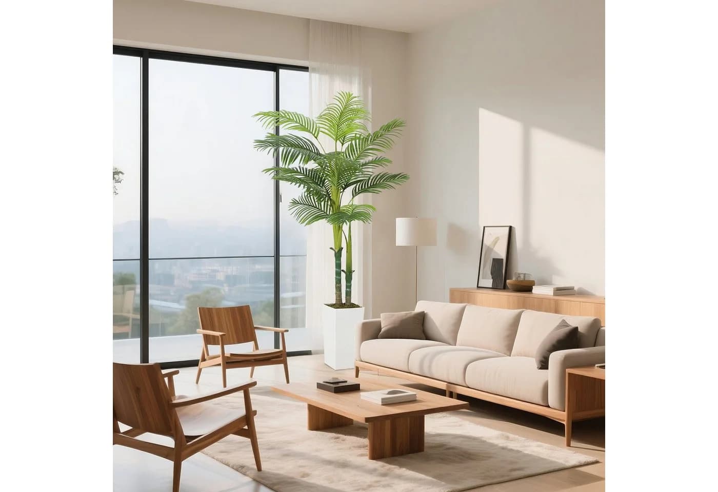 GarveeMore Künstliche Palme 150 cm Grün UV-beständig