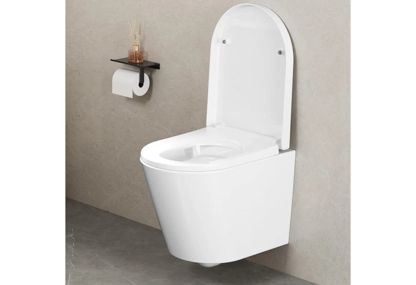 GarveeMore WC-Sitz Toilettendeckel mit Absenkautomatik D-Form Weiss