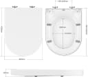 GarveeMore WC-Sitz Toilettendeckel mit Absenkautomatik D-Form Weiss Bild 3