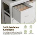 GarveeMore Kommode Aufbewahrungsschrank mit 16 Schubladen Weiß Bild 5