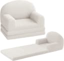 GarveeMore Kindersofa 2-in-1 Schlafsofa Klappsofa für Kinder aus Teddystoff Weiß Bild 2