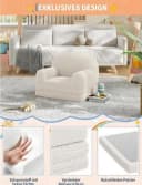 GarveeMore Kindersofa 2-in-1 Schlafsofa Klappsofa für Kinder aus Teddystoff Weiß Bild 4