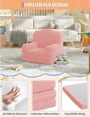 GarveeMore Kindersofa 2-in-1 Schlafsofa Rosa Teddy-Stoff Bild 4