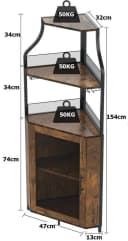 GarveeMore Weinschrank Eckschrank Barschrank mit Glashalter Braun Bild 3