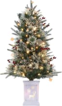 GarveeMore Künstlicher Weihnachtsbaum 90 cm mit LED-Beleuchtung & roten Beeren Bild 2