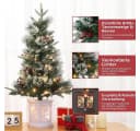 GarveeMore Künstlicher Weihnachtsbaum 90 cm mit LED-Beleuchtung & roten Beeren Bild 4