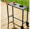 GarveeMore Bartisch Outdoor mit Rädern & verstellbaren Füßen Schwarz Bild 1