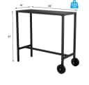 GarveeMore Bartisch Outdoor mit Rädern & verstellbaren Füßen Schwarz Bild 4