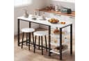 GarveeMore Esstisch Bartisch mit 2 Hockern Weiß Bild 1