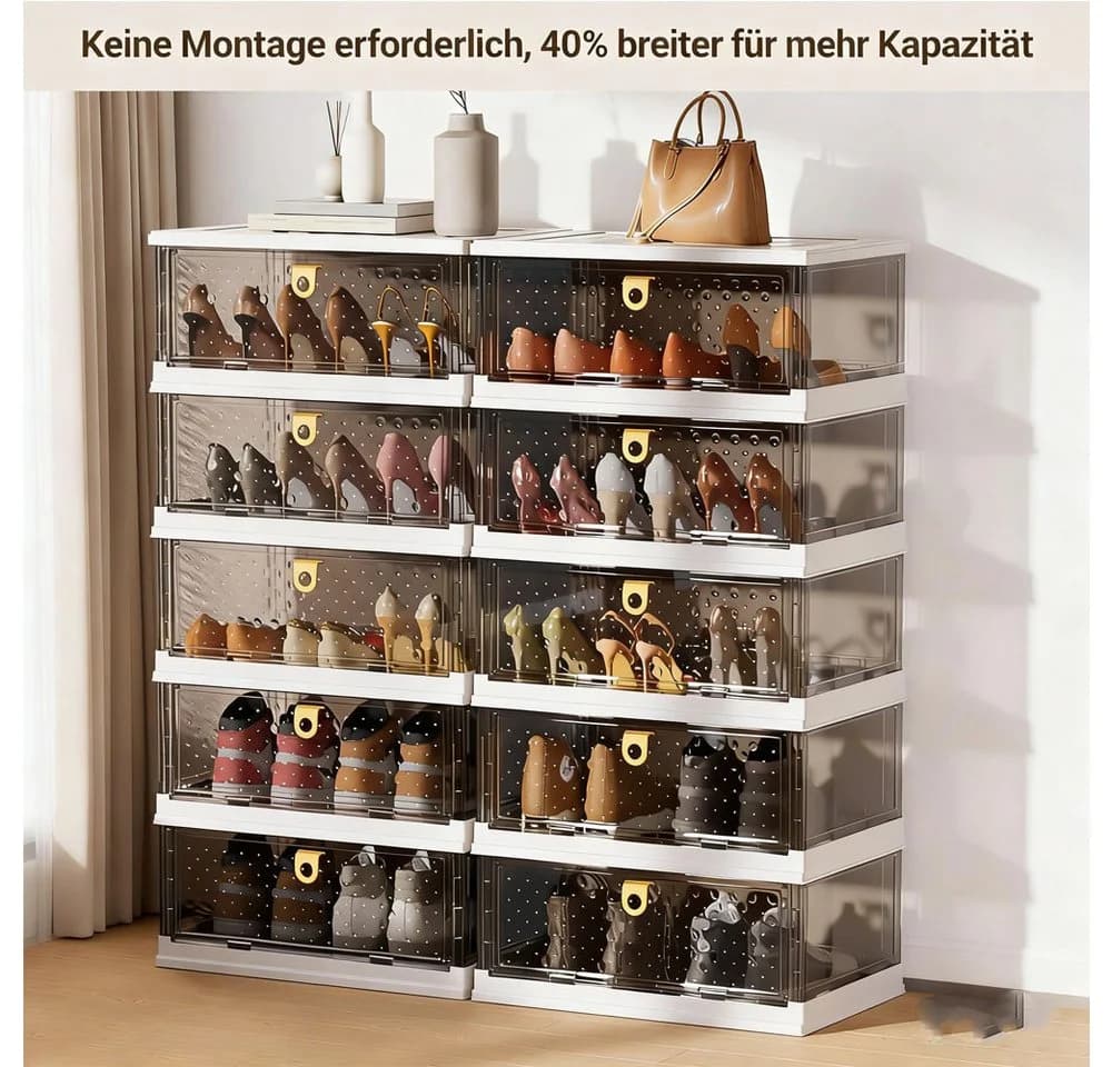 GarveeMore Schuhschrank Schuh Aufbewahrung Box klar transparent - Bild 3