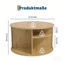 GarveeMore Couchtisch Runder Moderner Couchtisch Mit Aufbewahrung Für Wohnzimmer Bild 3