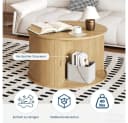 GarveeMore Couchtisch Runder Moderner Couchtisch Mit Aufbewahrung Für Wohnzimmer Bild 5
