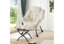 GarveeMore Ohrensessel Fauler Stuhl mit Ottoman Beige Modern Bild 1