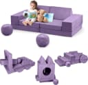 GarveeMore Modulares Kindersofa 12-teilig Violett Mikrofaser Bild 2