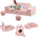GarveeMore Kindersofa 12-teiliges modulares Spielsofa rosa Bild 2