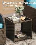 GarveeMore Gartenlounge-Set 5-tlg. blau PE-Rattan mit Tisch Bild 5