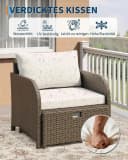 GarveeMore Gartenlounge-Set 5-tlg. Beige PE-Rattan mit Tisch Bild 3