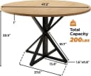GarveeMore Esstisch Holz Metallsockel 4 Personen Bild 1