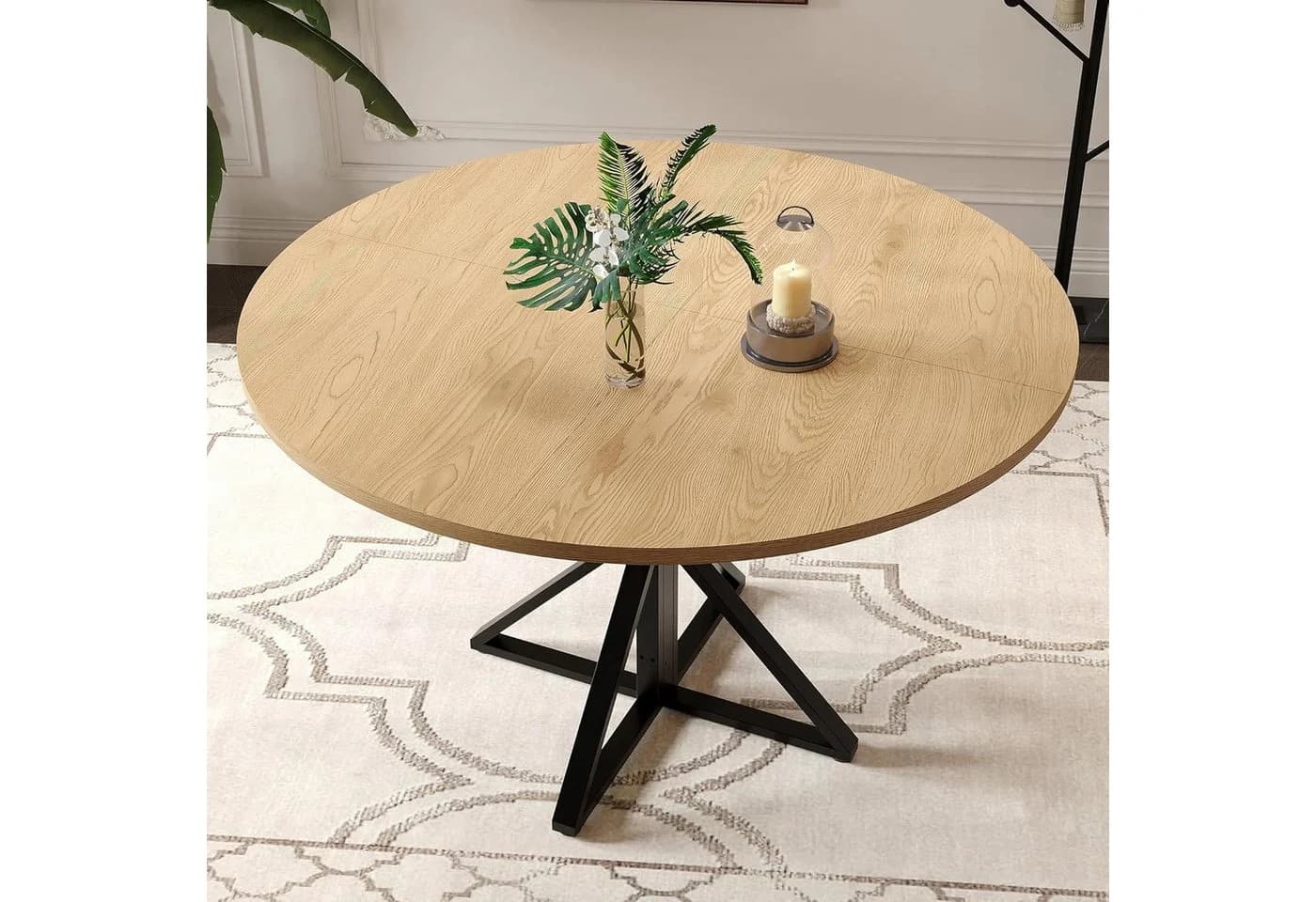 GarveeMore Esstisch Holz Metallsockel 4 Personen - Bild 4