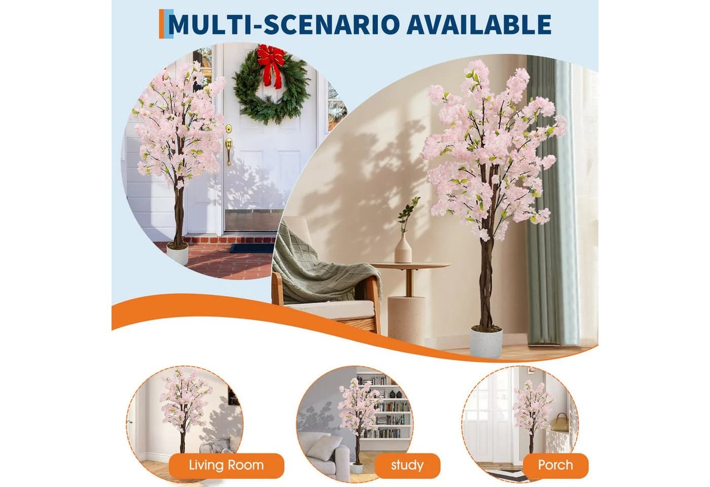 GarveeMore Künstlicher Kirschblütenbaum Sakura Rosa Deko - Bild 3