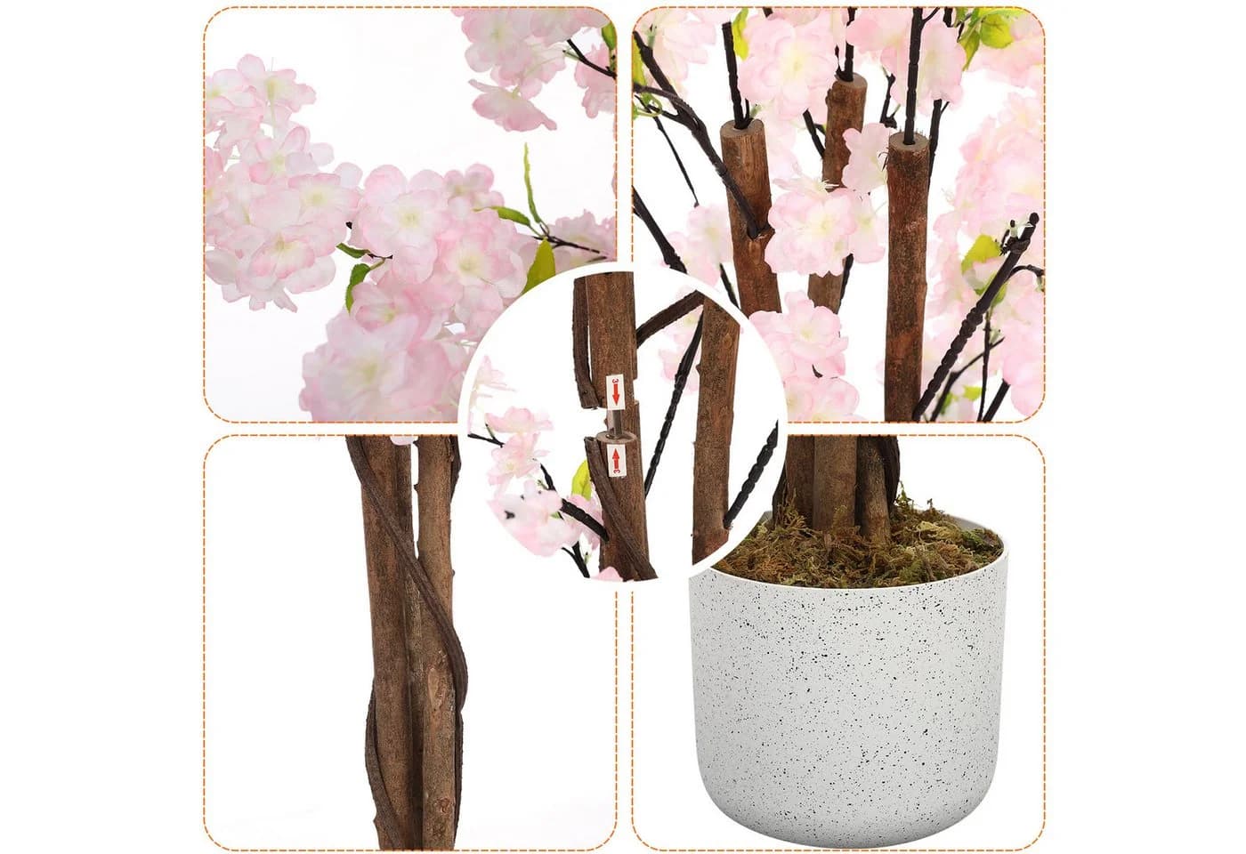 GarveeMore Künstlicher Kirschblütenbaum Sakura Rosa Deko - Bild 4