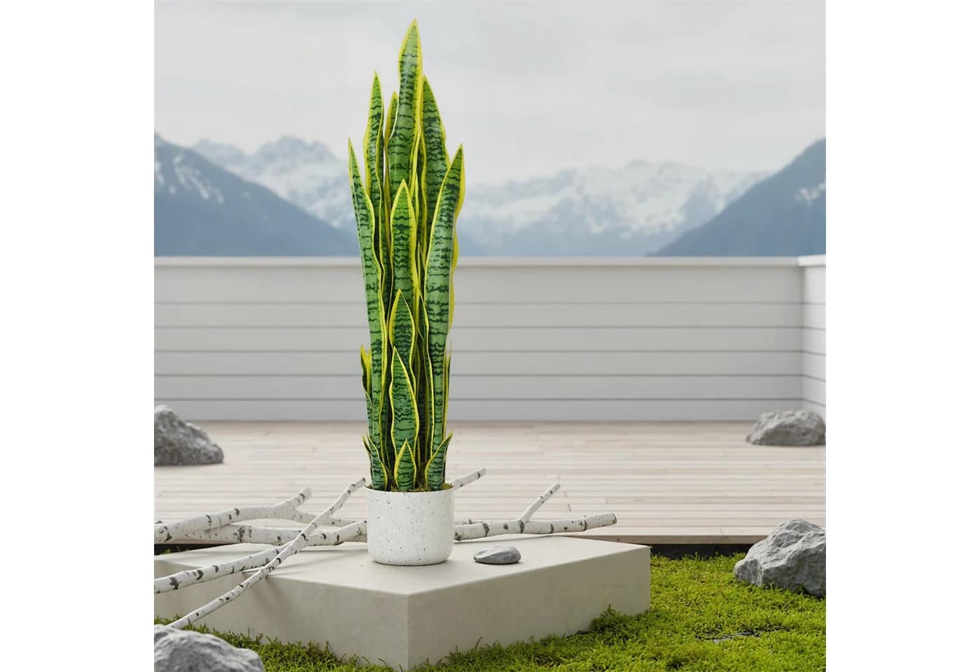 GarveeMore Künstliche Sansevieria 90cm mit Topf - Bild 3