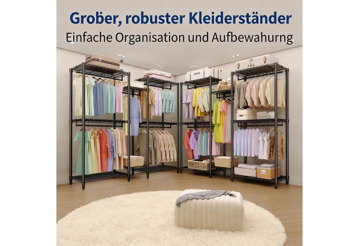 GarveeMore Kleiderständer Schwerlast Garderobenständer 850kg Tragkraft - Bild 3
