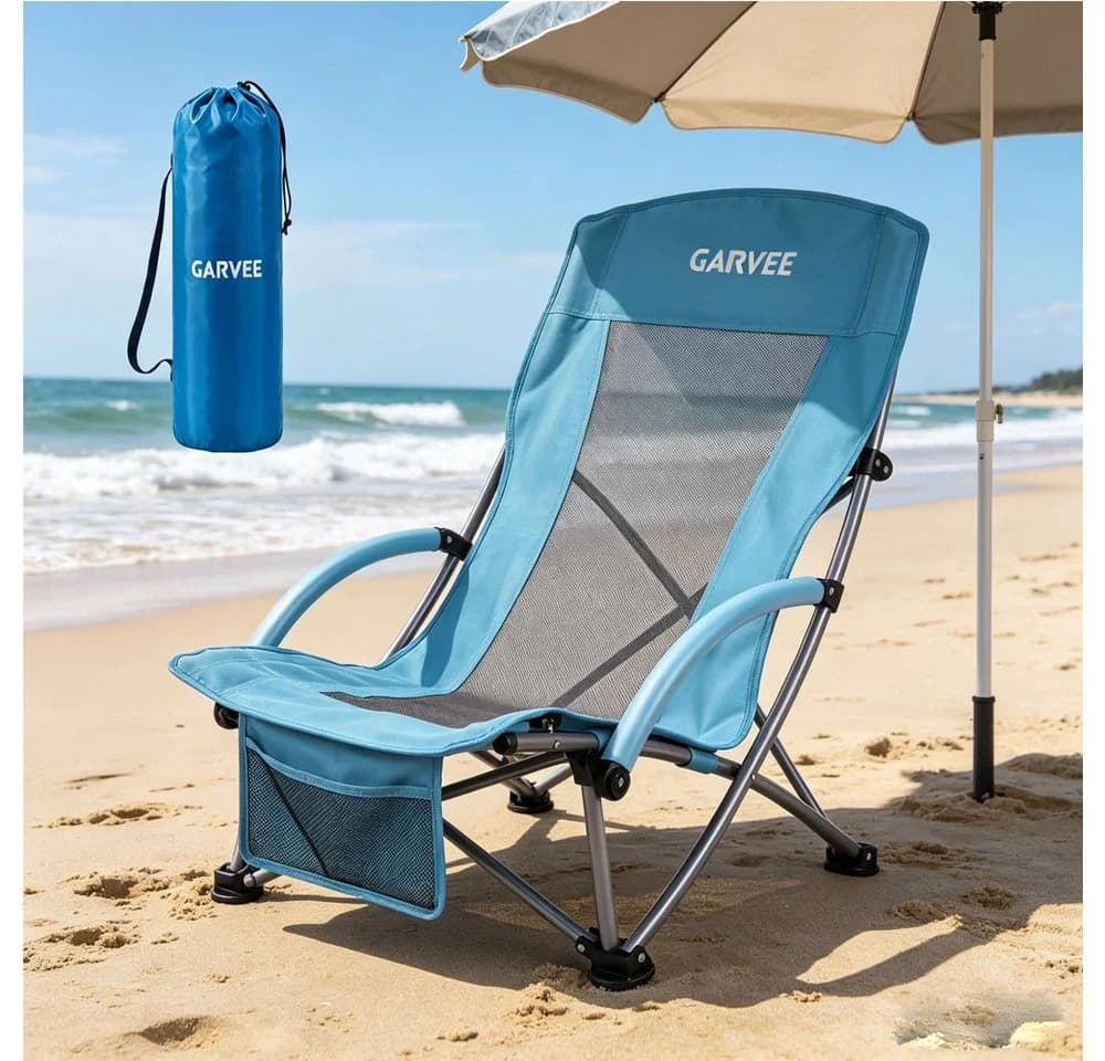 GarveeMore Klappstuhl Hoher Strandstuhl Klappbar Tragbar - Bild 4
