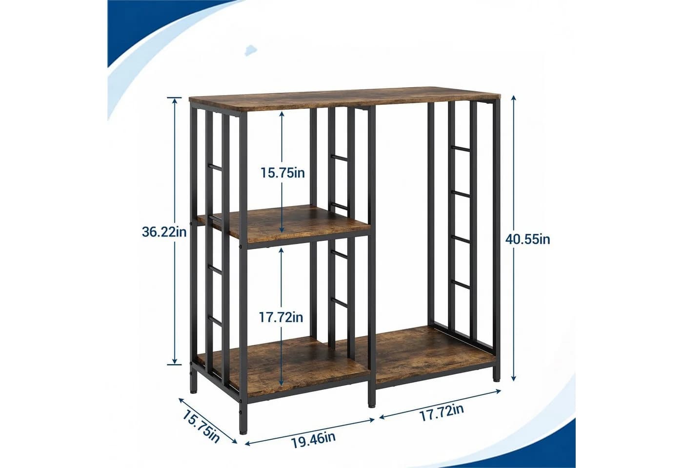 GarveeMore Küchenorganizer-Set Braun 4-stöckiges Regal - Bild 3