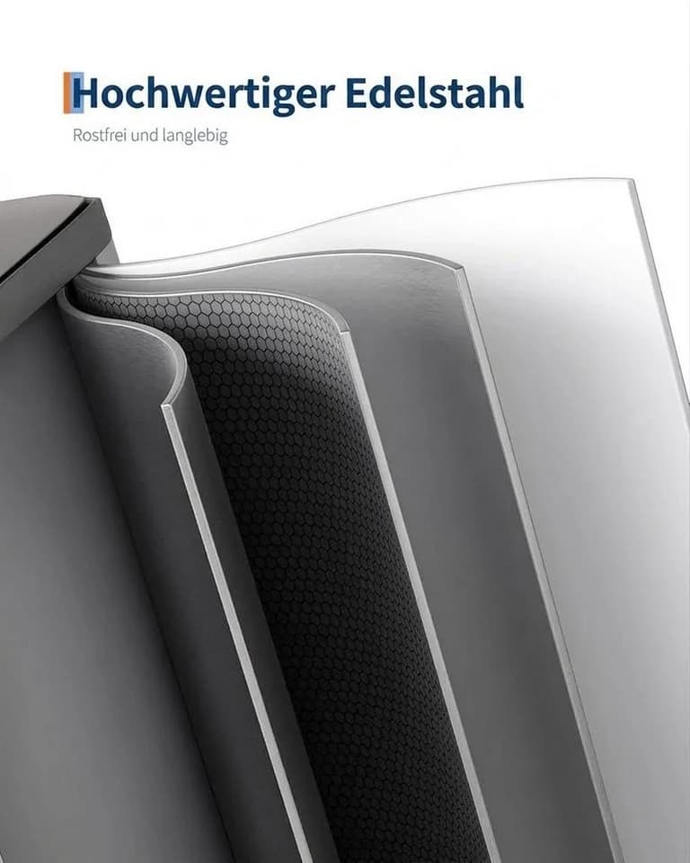 GarveeMore Mülleimer 2x40L Edelstahl Grau/Weiß Soft-Close Tretmülleimer - Bild 4
