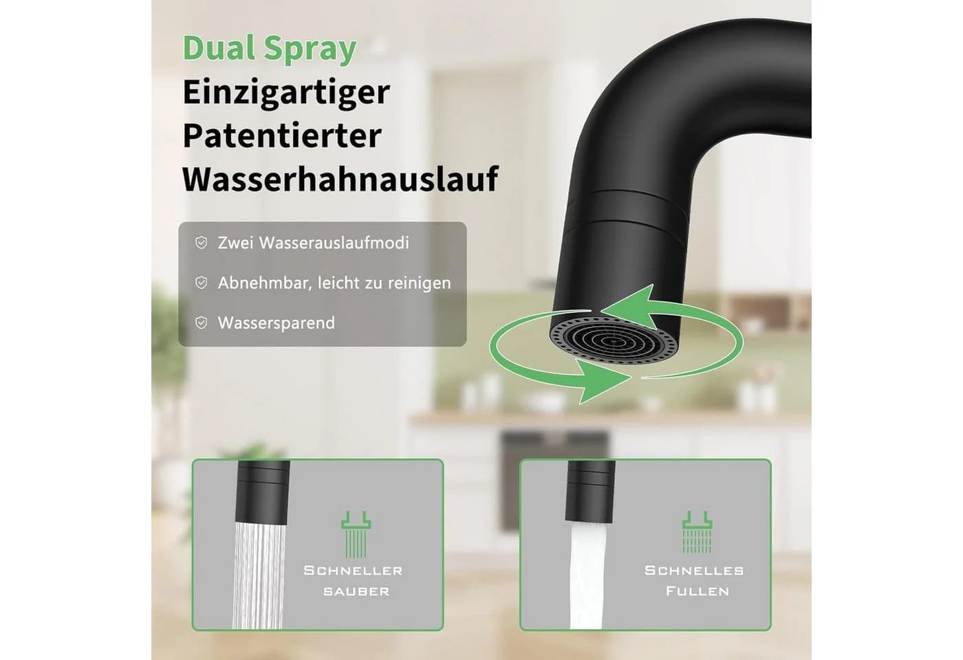 GarveeMore Küchenarmatur Niederdruck 304 Edelstahl Wasserhahn