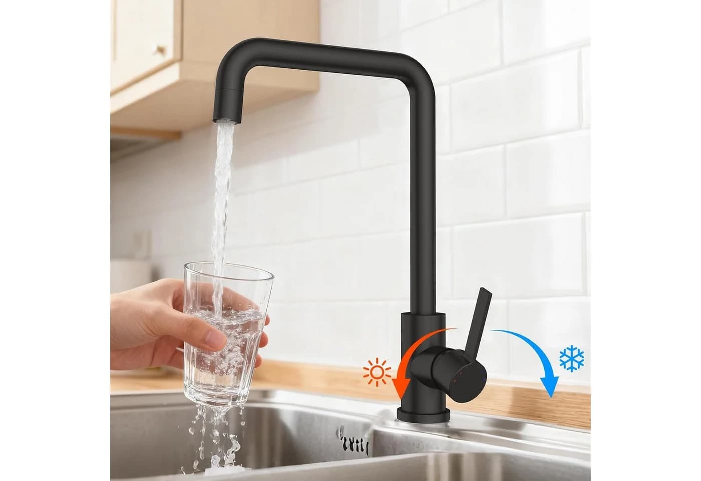 GarveeMore Küchenarmatur Niederdruck 304 Edelstahl Wasserhahn - Bild 3