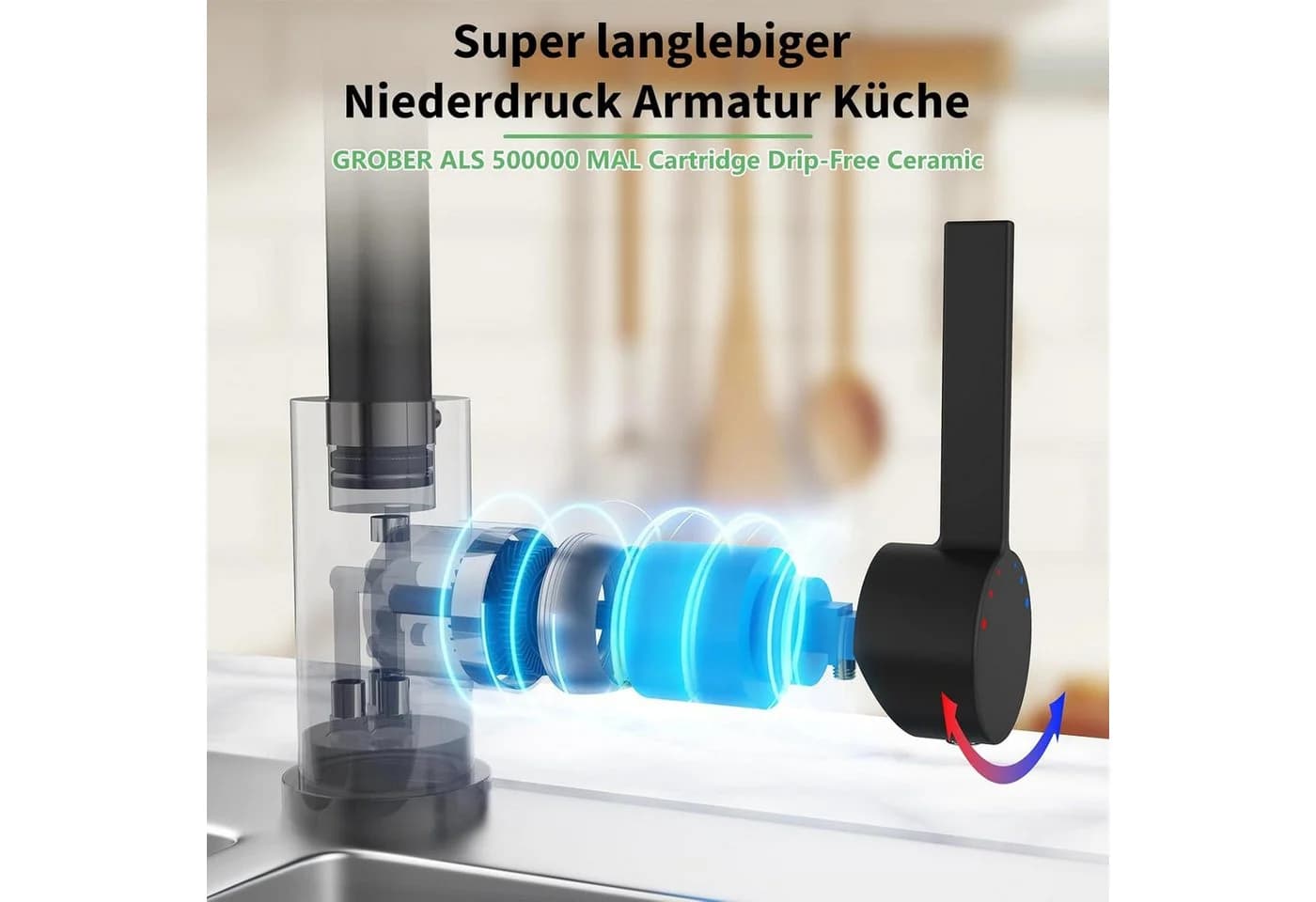 GarveeMore Küchenarmatur Niederdruck 304 Edelstahl Wasserhahn - Bild 5