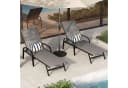 GarveeMore Gartenliege 2 St Verstellbar Grau Textilene Bild 2