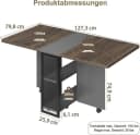GarveeMore Klappbarer Esstisch Grau mit Ablagefächern Bild 1