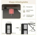 GarveeMore Klappbarer Esstisch Grau mit Ablagefächern Bild 5