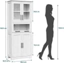 GarveeMore Küchenbuffet Grau 5 Türen & 2 Regale Bild 1