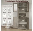 GarveeMore Küchenbuffet Grau 5 Türen & 2 Regale Bild 3