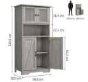 GarveeMore Hochschrank Grau mit 4 Türen und verstellbaren Böden Bild 1