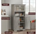 GarveeMore Hochschrank Grau mit 4 Türen und verstellbaren Böden Bild 3