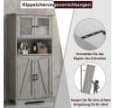 GarveeMore Hochschrank Grau mit 4 Türen und verstellbaren Böden Bild 4