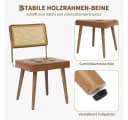 GarveeMore Esszimmerstuhl Rattan Samt Mid-Century 2er-Set Braun Bild 3