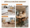 GarveeMore Esszimmerstuhl Rattan Samt Mid-Century 2er-Set Braun Bild 5